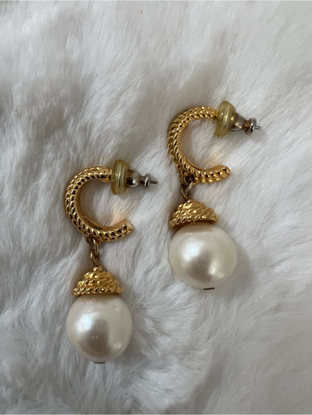 Napier Gold Pearl Drop Earrings